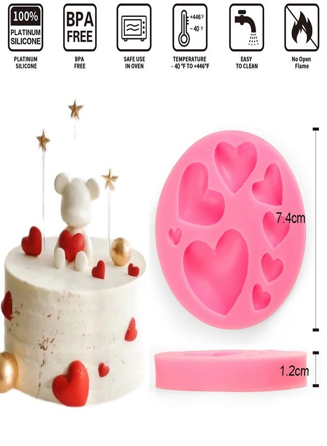 Furimuk Heart Silicone Molds,2 Pieces Mixed Size Silicone Candy Molds, Heart Shape Molds for Chocolate, Cookie Decor, Pastry, Cake, Jelly, Pudding Making - Image 3