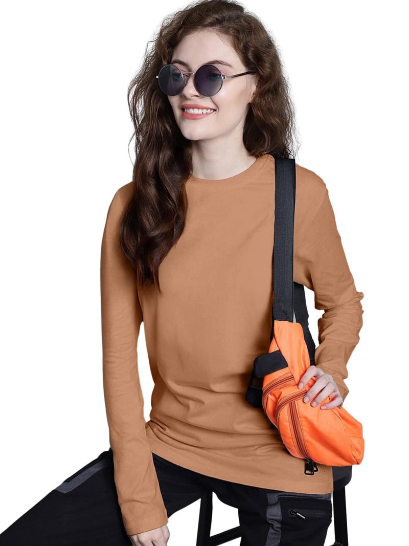 JUNEBERRY® Cotton Round Neck Regular Fit Solid Core Full Sleeve T-Shirt Combo for Women & Girls (Pack of 2) (PO2_JB_FS_SW_CR_S) - Image 2