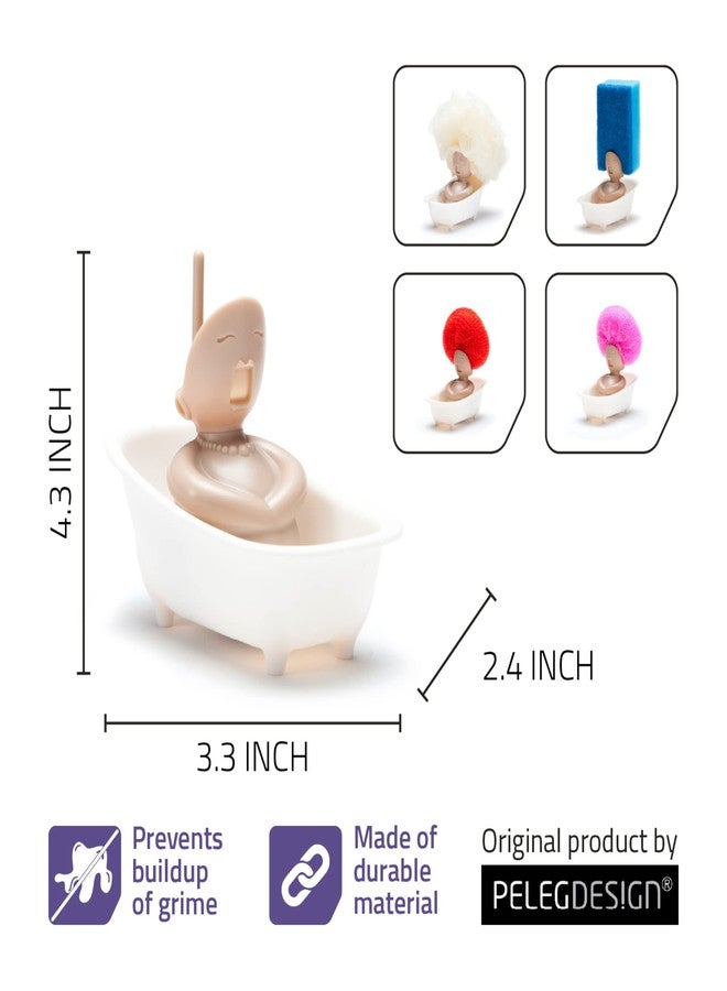 PELEG DESIGN - Soap Opera Sponge Holder for Kitchen Sink Cute & Funny Dish Scrubber Holder Kitchen Organizer- Includes 1 Metal Scrubber - Image 5