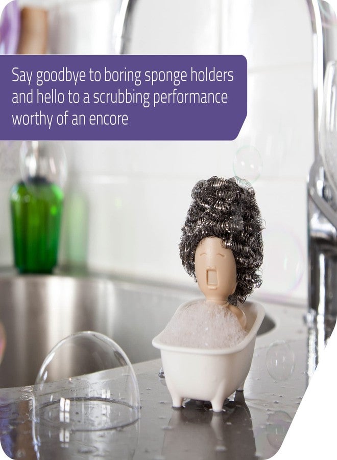 PELEG DESIGN - Soap Opera Sponge Holder for Kitchen Sink Cute & Funny Dish Scrubber Holder Kitchen Organizer- Includes 1 Metal Scrubber - Image 3