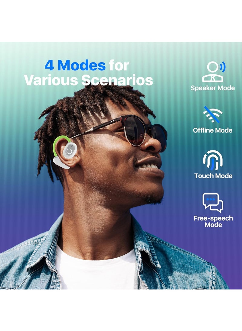 xozgdovg - Translation Earbuds, Language Translator Earphone in Real Time Supports 144 and 8 Offline 3-in-1 OWS Translation Earbuds fit iOS u0026 Android Ideal for Travel and Business (Milky White) - Image 1