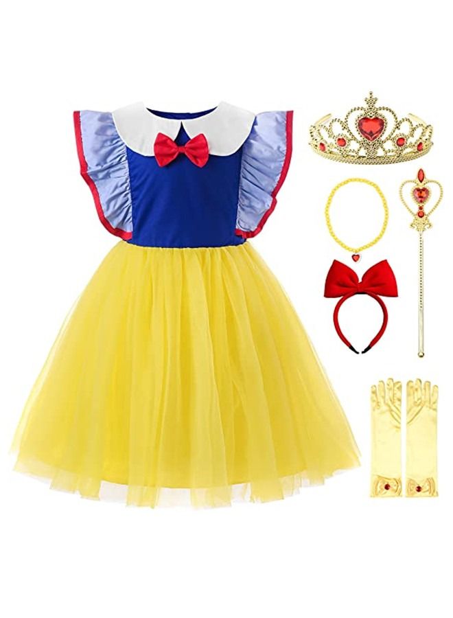 ISank Girls Princess Costumes Princess Tulle Dress Role Play Costumes with Accessories  - Image 1