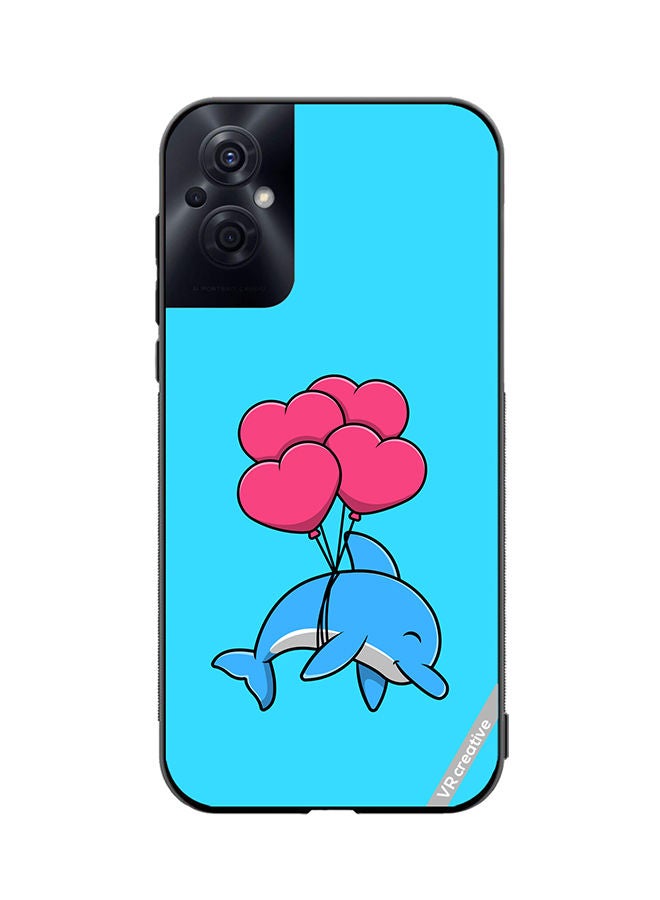 VR CREATIVE Protective Case Cover For Oppo Reno8 Z Cute Dolphine Design Multicolour - Image 1