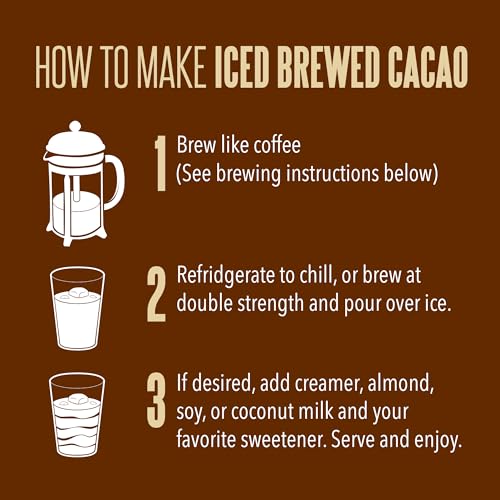 Crio Bru Brewed Cacao Double Chocolate Light Roast - Coffee Alternative Natural Healthy Drink | 100% Pure Ground Cacao Beans | 99.99% Caffeine Free, Keto, Low Carb, Paleo, Brew And Enjoy Hot or Iced (10oz) - Image 5