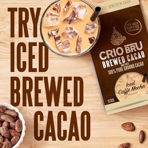 Crio Bru Brewed Cacao Double Chocolate Light Roast - Coffee Alternative Natural Healthy Drink | 100% Pure Ground Cacao Beans | 99.99% Caffeine Free, Keto, Low Carb, Paleo, Brew And Enjoy Hot or Iced (10oz) - Image 4