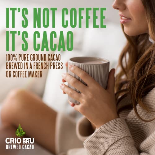 Crio Bru Brewed Cacao Double Chocolate Light Roast - Coffee Alternative Natural Healthy Drink | 100% Pure Ground Cacao Beans | 99.99% Caffeine Free, Keto, Low Carb, Paleo, Brew And Enjoy Hot or Iced (10oz) - Image 2