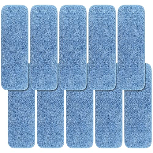 Replacement Mop Pads Fit for Rubbermaid Commercial 18 and 17 Mop  10 Pack Wet  Dry Commercial Cleaning Reusable Refills Fit for Any Flat System 17 and 18 Inch