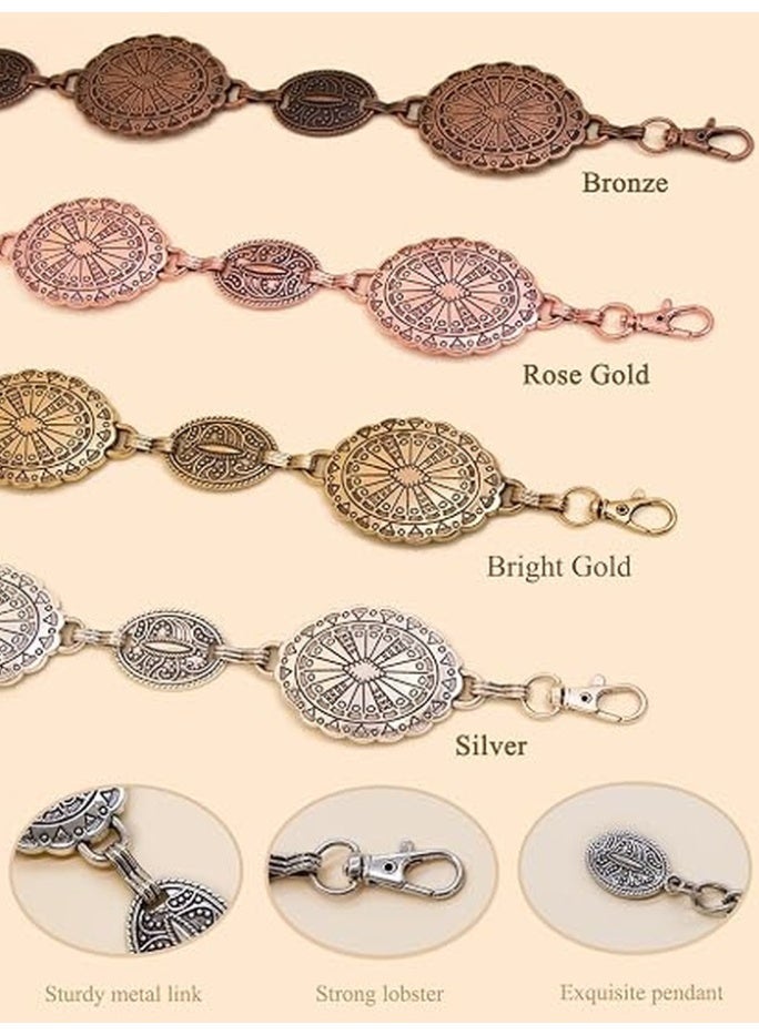 HIKMA Plus Gold Metal Waist Chain Belt Vintage Antique Chain Belt Adjustable 125cm Length 3cm Width Fashion Waist Jewelry for Dress Party Wedding Casual Outfit - Image 2