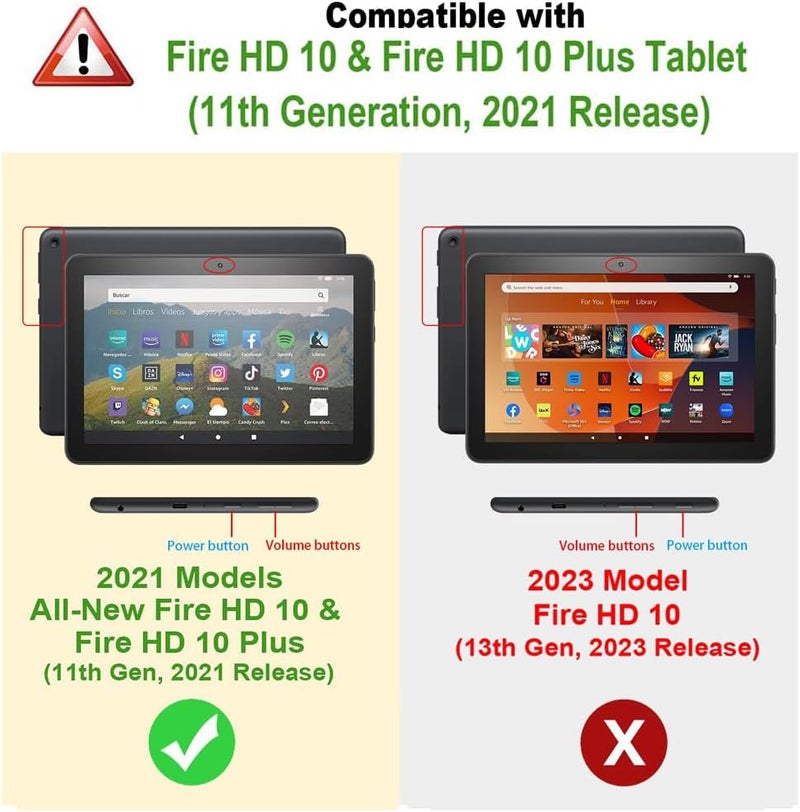annapro Case for Amazon Kindle Fire HD 10 Tablet (ONLY Fit 11th Generation 2021 Release) & Fire HD 10 Plus Tablet - Slim Folding Stand Folio Cover with Auto Wake/Sleep and Hand Strap, Countryside - Image 2