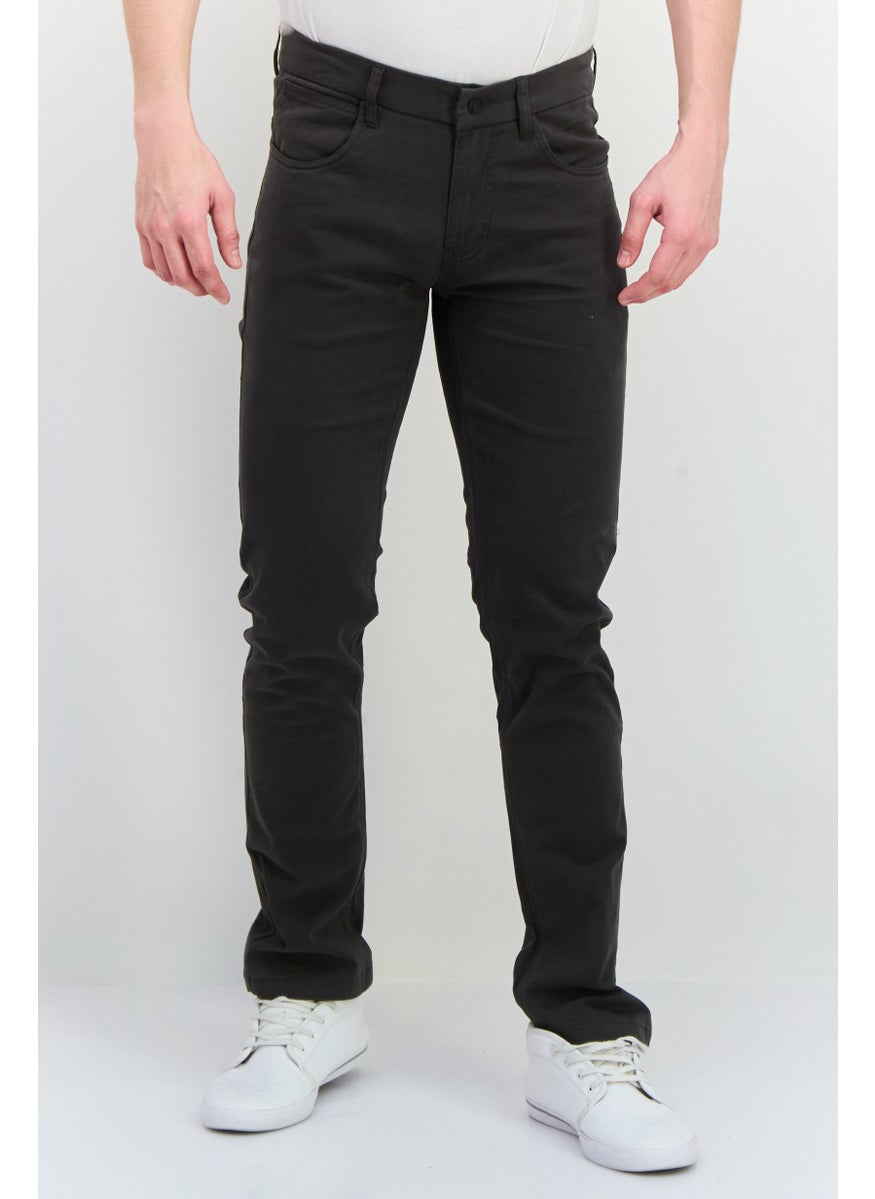 French Connection Men Regular Fit Plain Chino Pants, Dark Grey  - Image 1