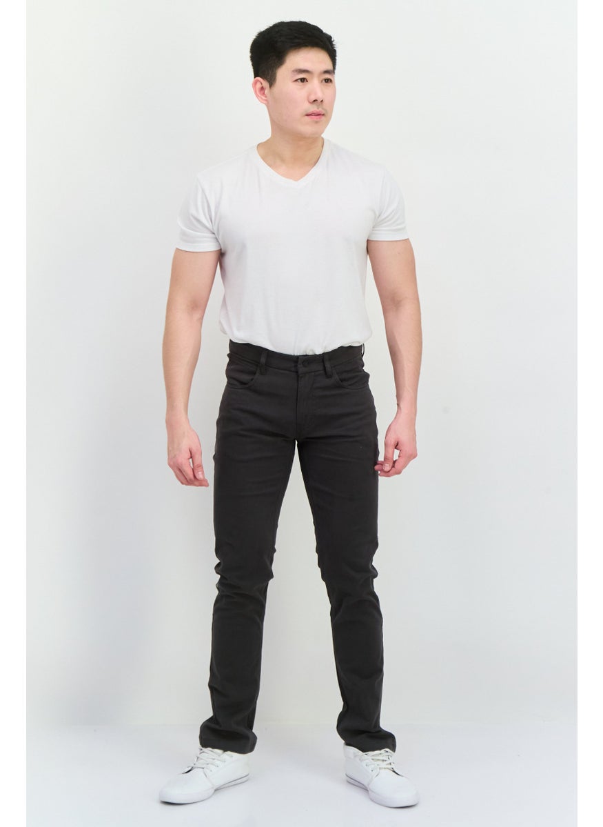 French Connection Men Regular Fit Plain Chino Pants, Dark Grey  - Image 4