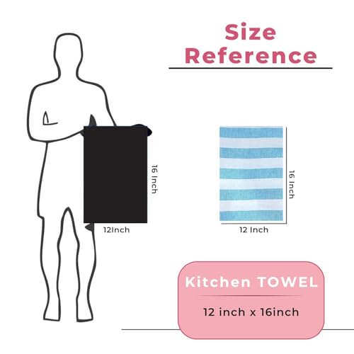 Värde® 10 Pcs Dishcloths | 12x16 Inches | Bulk Cotton Kitchen Cleaning Dish Cloths | Scrubbing Wash Cloth Sets | Multipurpose Cloth | 100% Cotton. (Multicolor, Set of 10) - Image 2