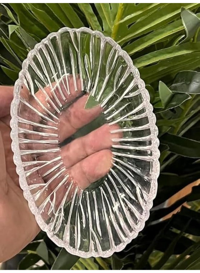 طقم بوله زجاج أوعية للتقديم والصلصة والغمس والحلوى والأطباق الجانبية – 6 قطع –  تصميم شفاف أنيق - Image 2