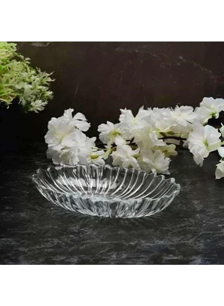 طقم بوله زجاج أوعية للتقديم والصلصة والغمس والحلوى والأطباق الجانبية – 6 قطع –  تصميم شفاف أنيق - Image 4