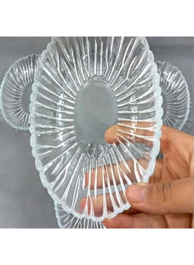 طقم بوله زجاج أوعية للتقديم والصلصة والغمس والحلوى والأطباق الجانبية – 6 قطع –  تصميم شفاف أنيق - Image 5