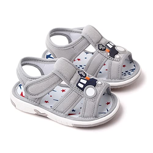 OAISNIT Baby Boy Girl Summer Sandals Infant Squeaky Shoes Lightwight Non-Slip Toddler First Walkers(18-24 Months, B-Grey) - Image 5