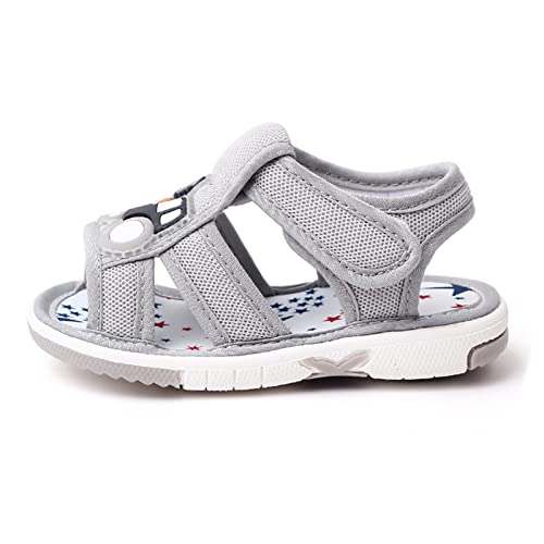 OAISNIT Baby Boy Girl Summer Sandals Infant Squeaky Shoes Lightwight Non-Slip Toddler First Walkers(18-24 Months, B-Grey) - Image 2