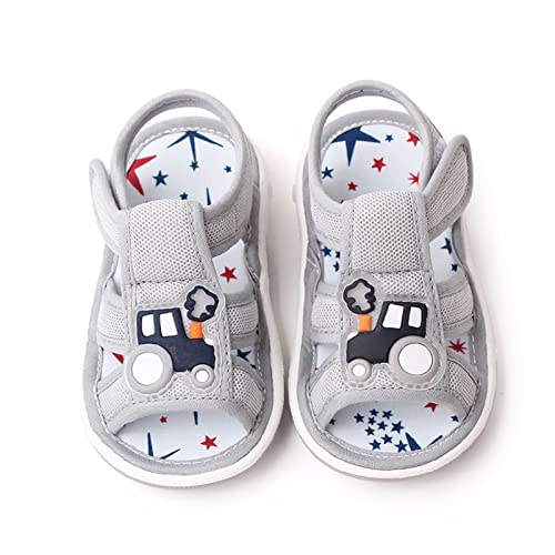 OAISNIT Baby Boy Girl Summer Sandals Infant Squeaky Shoes Lightwight Non-Slip Toddler First Walkers(18-24 Months, B-Grey) - Image 3