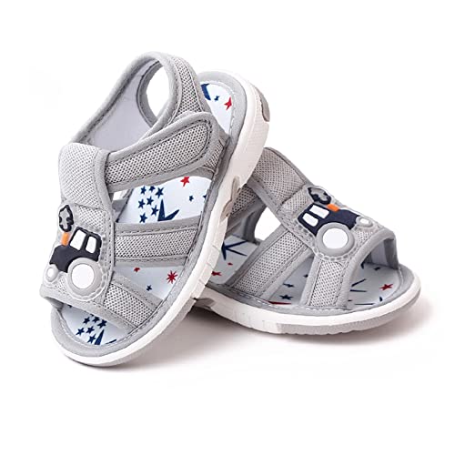 OAISNIT Baby Boy Girl Summer Sandals Infant Squeaky Shoes Lightwight Non-Slip Toddler First Walkers(18-24 Months, B-Grey) - Image 4