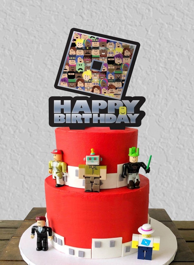Think Green Fun زينة كعكة عيد ميلاد لمحبي ألعاب بلوكس - Image 4