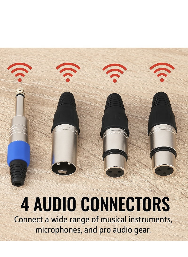 Mike Music 4-Pack Audio Connectors – XLR Male & Female + 1/4" TRS Plug Set for Microphones, Mixers, Instruments and Audio Equipment - Image 1