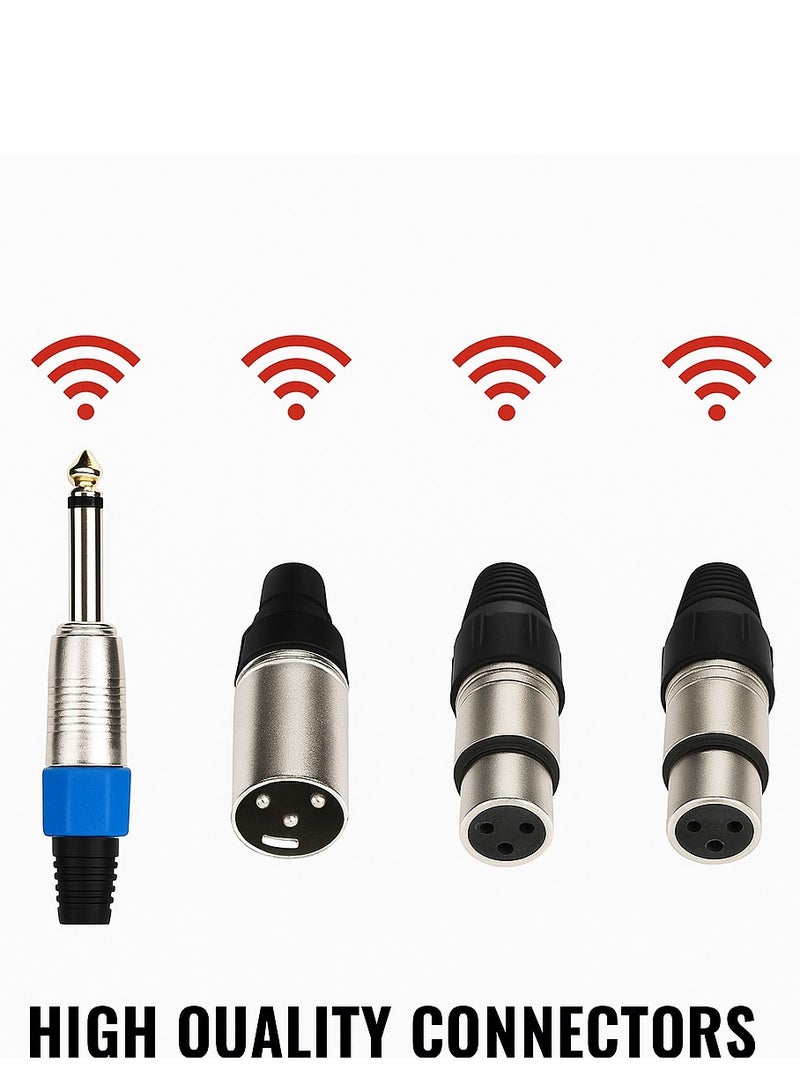 Mike Music 4-Pack Audio Connectors – XLR Male & Female + 1/4" TRS Plug Set for Microphones, Mixers, Instruments and Audio Equipment - Image 2