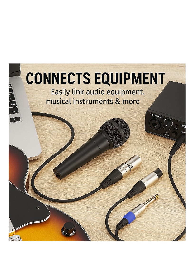 Mike Music 4-Pack Audio Connectors – XLR Male & Female + 1/4" TRS Plug Set for Microphones, Mixers, Instruments and Audio Equipment - Image 3