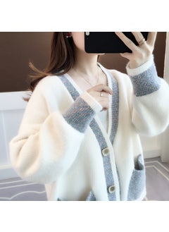 Generic Autumn 2024 New Explosions Women's Sweater Loose Outer Wear Knitted Cardigan Early Autumn Mink Velvet Jacket  - Image 3