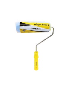 Tower TOWER 9" Paint Roller with Plastic Handle with Replaceable Covers, Strong, Durable and Lightweight for use Indoors & Outdoors Yellow/Blue, 9 inch  - Image 1
