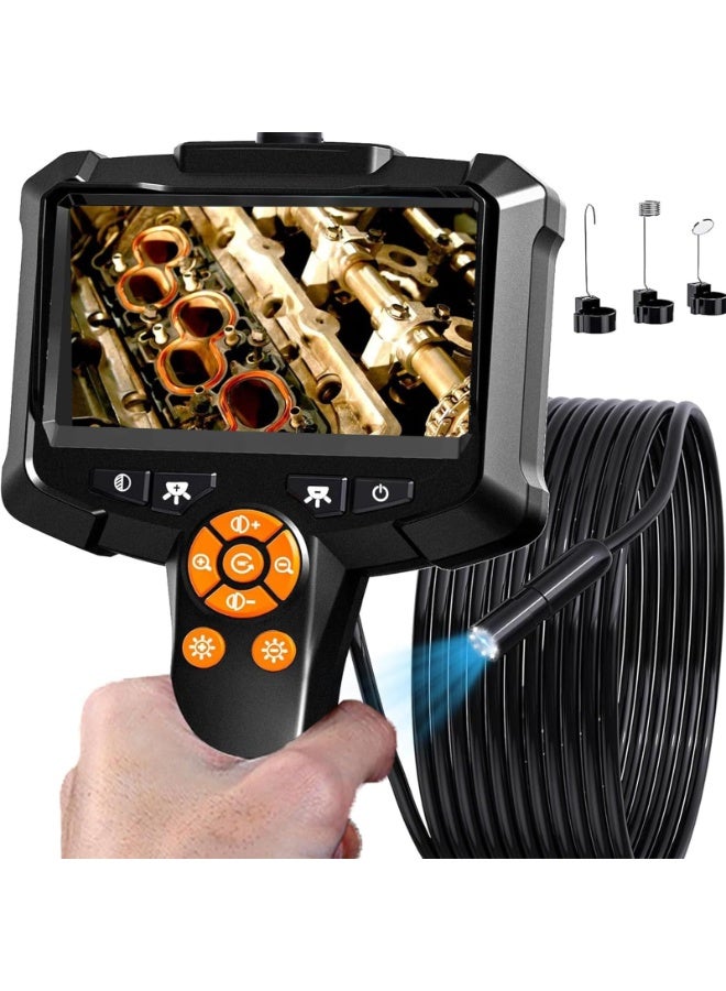 Xtra Edge Endoscope Camera with Light, IP67 Waterproof 1080P HD Borescope with 8 Adjustable Lights, 4.3" Endoscope with 16.4ft Semi-Rigid Snake Camera - Image 1