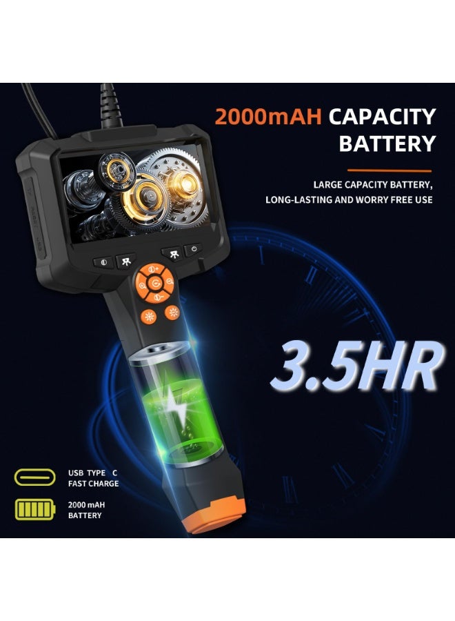 Xtra Edge Endoscope Camera with Light, IP67 Waterproof 1080P HD Borescope with 8 Adjustable Lights, 4.3" Endoscope with 16.4ft Semi-Rigid Snake Camera - Image 3