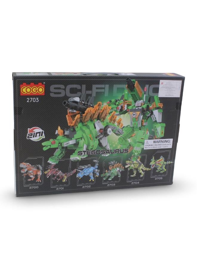 Cogo Sci-Fi Dino Stegosaurus Building Block Set – 587 Pcs - Image 2