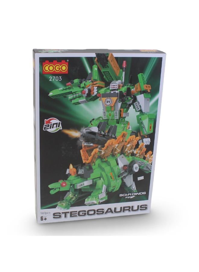Cogo Sci-Fi Dino Stegosaurus Building Block Set – 587 Pcs - Image 3