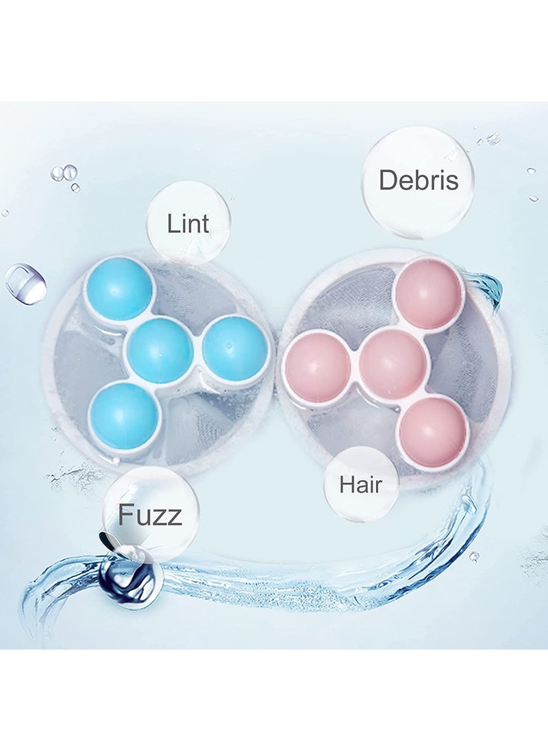 Prostuff.in Prostuffin 2 Pcs Washing Machine Floating Lint Mesh Bag Net Hair Filter Remover Net Pouch Hair Catcher Lint Catcher Laundry Ball Floating Pet Fur Lint Hair Catcher Household Reusable  - Image 4