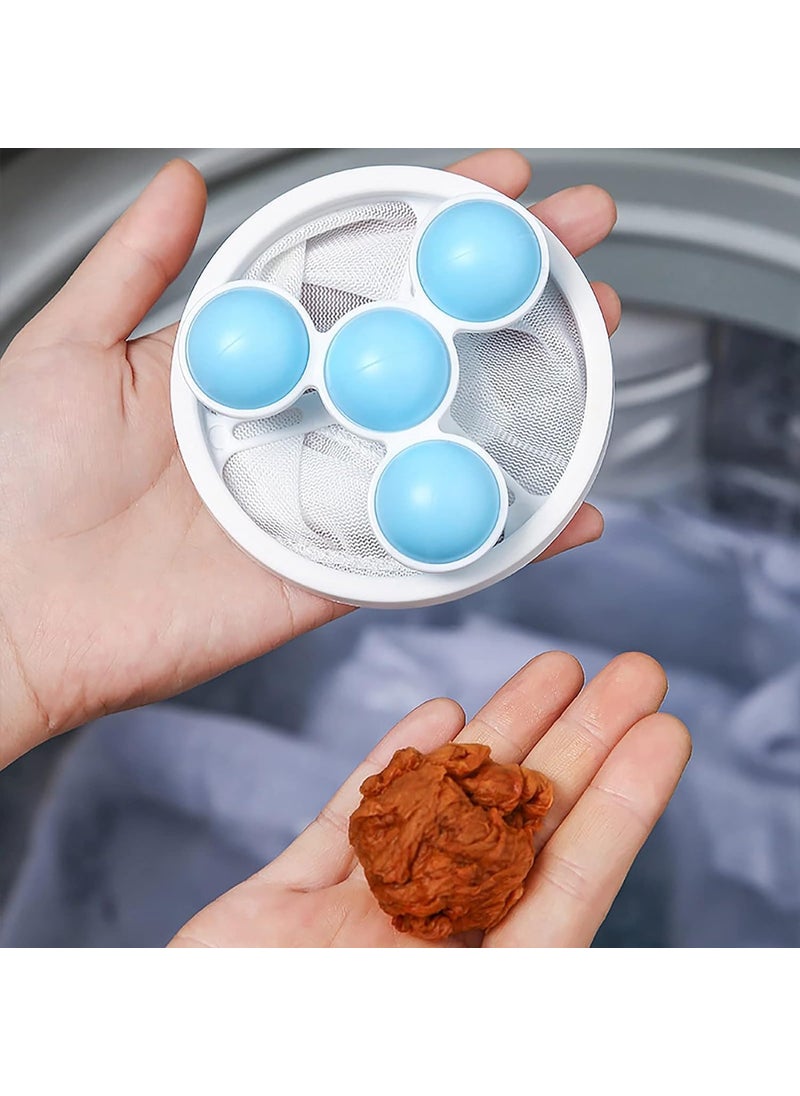 Prostuff.in Prostuffin 2 Pcs Washing Machine Floating Lint Mesh Bag Net Hair Filter Remover Net Pouch Hair Catcher Lint Catcher Laundry Ball Floating Pet Fur Lint Hair Catcher Household Reusable  - Image 3