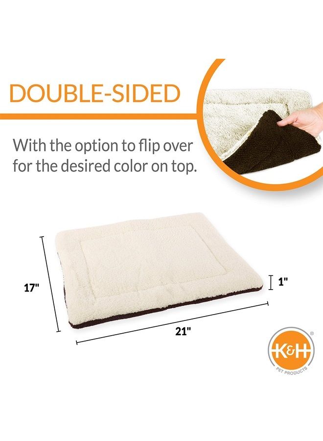K&H PET PRODUCTS Self-Warming Pet Pad Thermal Cat and Dog Bed Mat Oatmeal/Chocolate 21 X 17 Inches