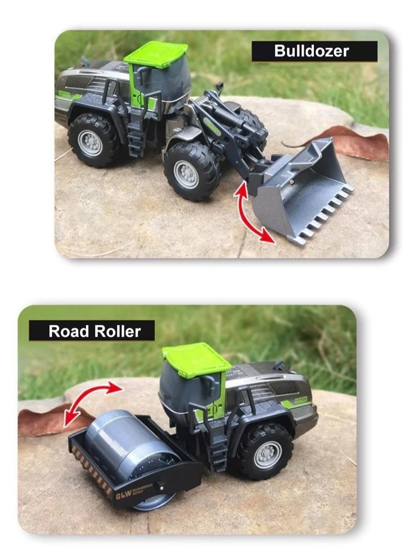 AROAQ Construction Vehicle Toy, Heavy Duty Road Roller For Pretend Play, Realistic Engineering Diecast Vehicle Toy, Durable Safe Construction Model Vehicle For Children, (1pc, Road Roller Truck)  - Image 2