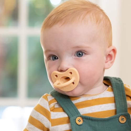 Chicco PhysioForma Luxe Silicone One Piece Pacifier for Babies Aged 0-6m | Fashion Textured Shield | BPA & Latex Free| Reusable Sterilizing Case| Blush, 2pk - Image 2