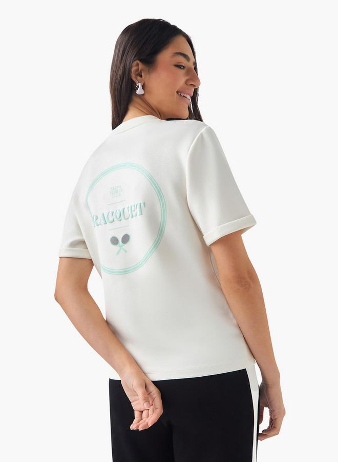 Kappa Logo Print Crew Neck T-shirt with Short Sleeves - Image 1