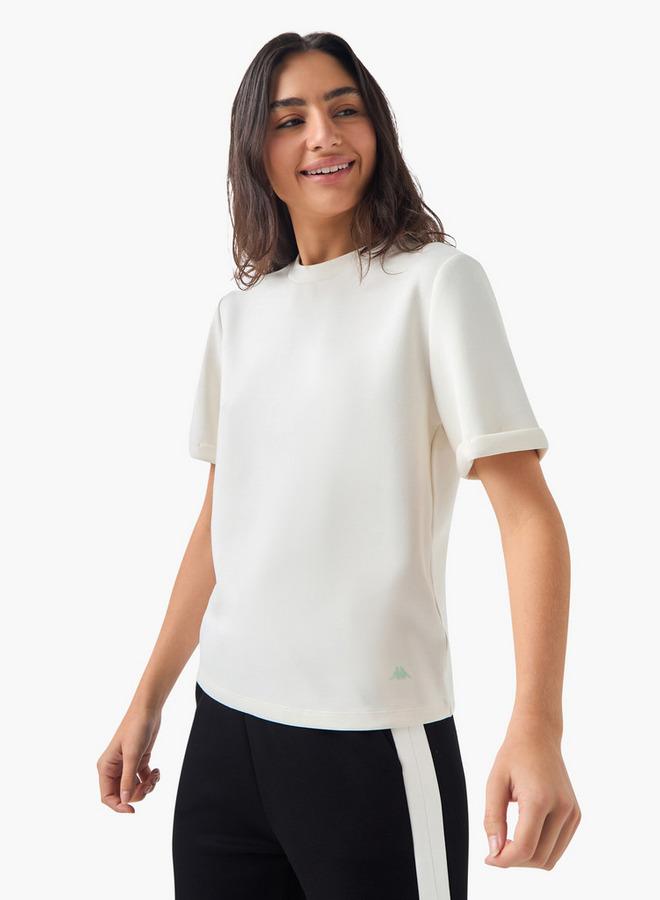 Kappa Logo Print Crew Neck T-shirt with Short Sleeves - Image 3