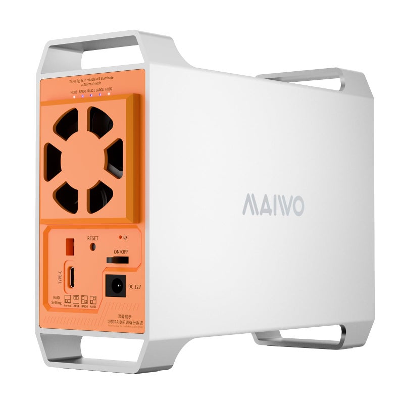 MAIWO حاوية RAID مزدوجة من MAIWO لقرص SATA بسعة 35 HDD - Image 2