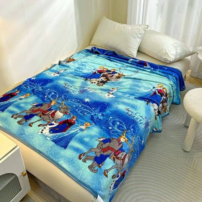ديزني بطانية من الفرو بطبعة شخصية فروزن للأطفال، بطانية قيلولة لرياض الأطفال، بطانية متعددة الاستخدامات (الحجم: 100 سم × 150 سم) - Image 2