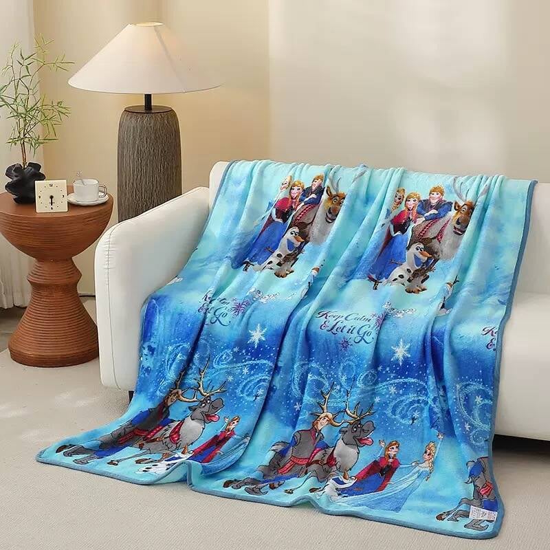 ديزني بطانية من الفرو بطبعة شخصية فروزن للأطفال، بطانية قيلولة لرياض الأطفال، بطانية متعددة الاستخدامات (الحجم: 100 سم × 150 سم) - Image 1