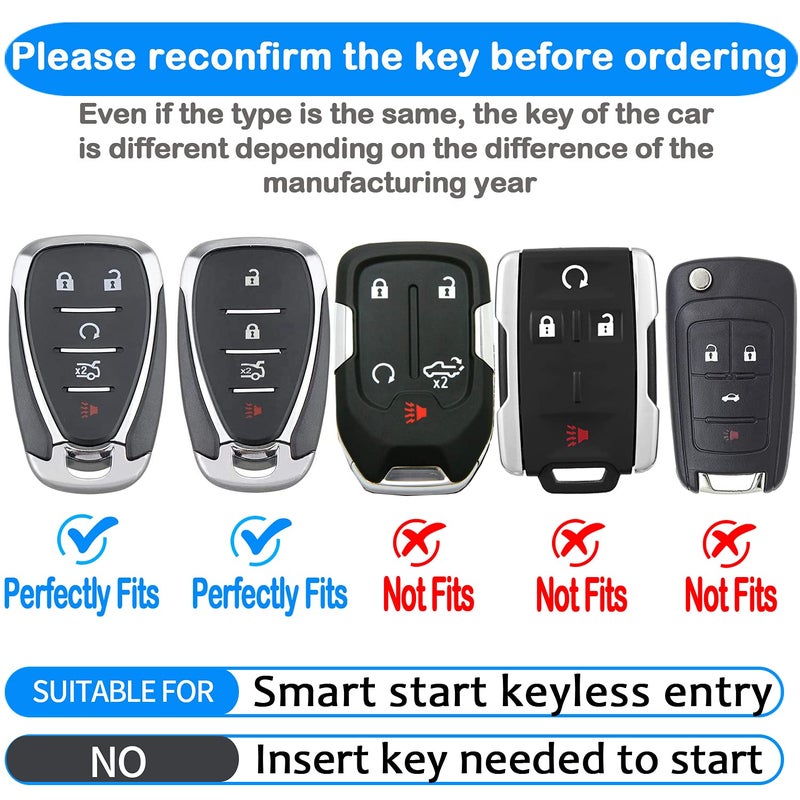 Sindeda for Chevrolet Key Fob Cover With Keychain Soft TPU Full Protection Key Shell Case Compatible with Chevrolet 2016-2025 Chevy Malibu Camaro Cruze Traverse Sonic Volt Bolt Equinox-Red - Image 2