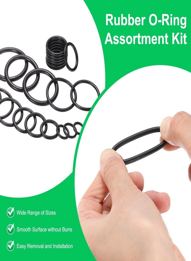 PATIKIL Nitrile Rubber O-Ring Assortment Kit, 382pcs 30 Size Seal Gasket Set with 4pcs Picks & Hooks for Automotive AC Compressor Professional Faucet Plumbing Pressure Washer Seal, Black - Image 5