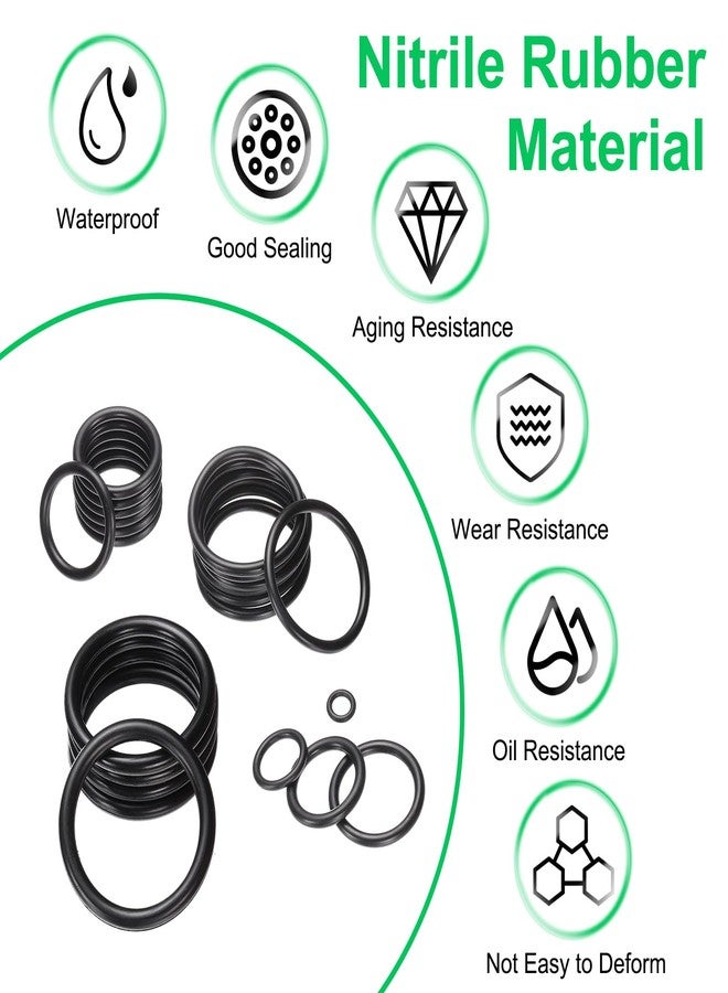 PATIKIL Nitrile Rubber O-Ring Assortment Kit, 382pcs 30 Size Seal Gasket Set with 4pcs Picks & Hooks for Automotive AC Compressor Professional Faucet Plumbing Pressure Washer Seal, Black - Image 4