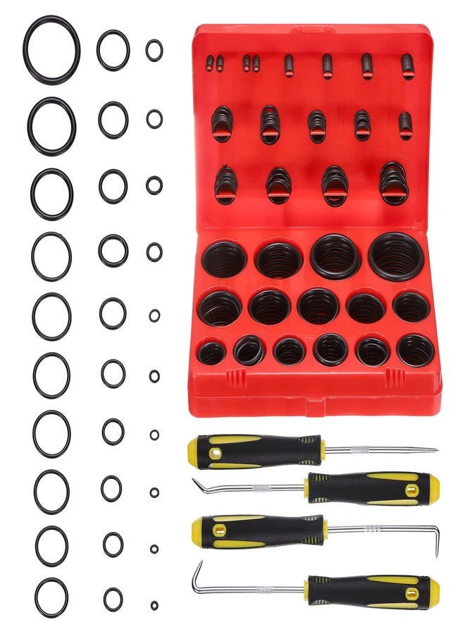 PATIKIL Nitrile Rubber O-Ring Assortment Kit, 382pcs 30 Size Seal Gasket Set with 4pcs Picks & Hooks for Automotive AC Compressor Professional Faucet Plumbing Pressure Washer Seal, Black - Image 1