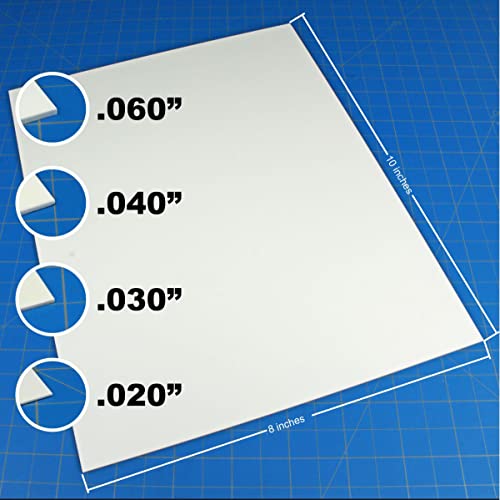 LITKO 8x10-inch Polystyrene Flexible Craft Sheets | Plasticard | Styrene Plastic Sheets | Modeling | Crafting | Scratch Building | Displays | White (Varity Pack) - Image 2