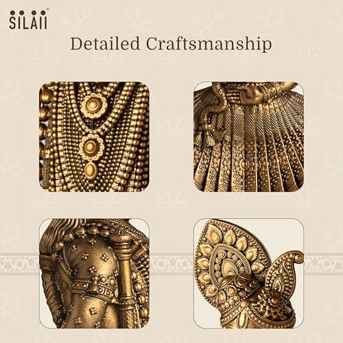 SILAII Lord Shrinathji Sculpture - 9 INCH (Young Krishna) in Antique Bronze Color – Shrinathji Murti/Krishna Idol for Home Temple, Pooja Room, Spiritual Décor & Religious Gift - Image 3