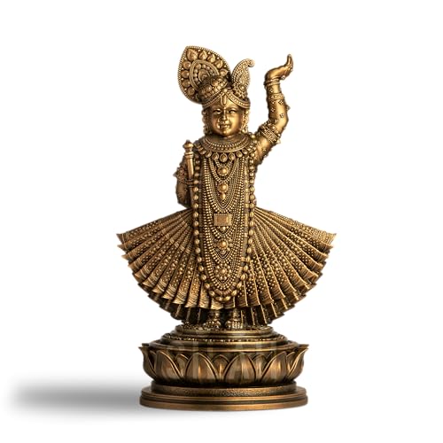 SILAII Lord Shrinathji Sculpture - 9 INCH (Young Krishna) in Antique Bronze Color – Shrinathji Murti/Krishna Idol for Home Temple, Pooja Room, Spiritual Décor & Religious Gift - Image 1